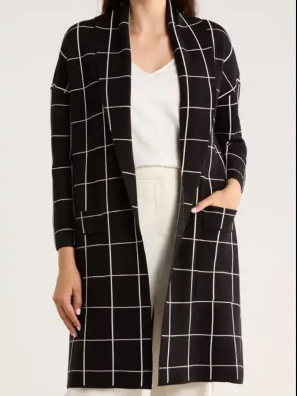 Rafaela Windowpane Cardigan